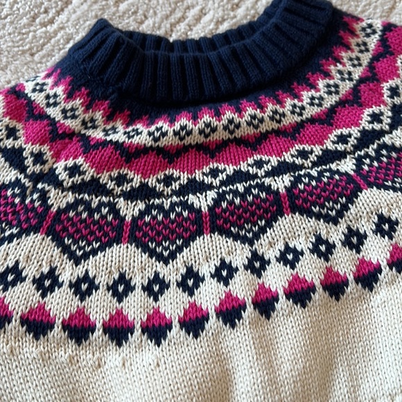 Gap baby girl heart fairisle cream sweater - Picture 6 of 8